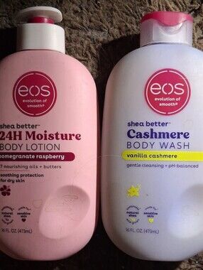 EOS 24HR BODY LOTION POMEGRANATE RASPBERRY & VANILLA CASHMERE BODY WASH